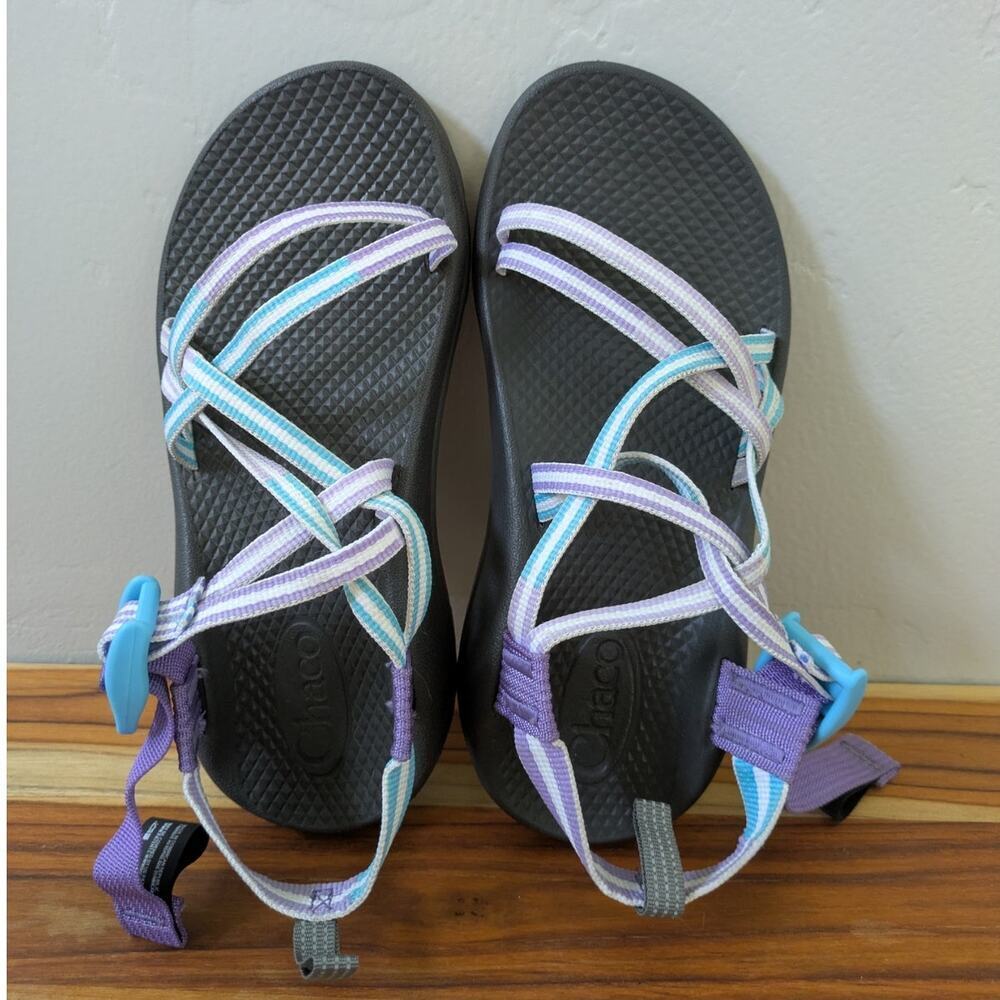 Chaco Kids Sandals Size 3 Strappy Blue Purple Outdoors Summer Water Shoes - Picture 2 of 7